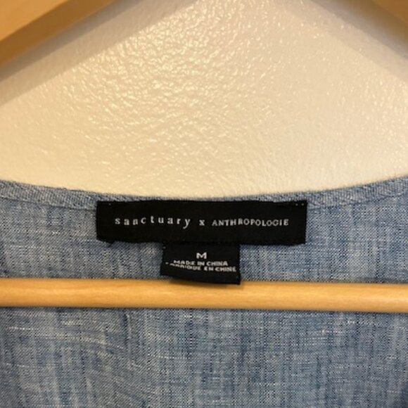 Anthropologie Sanctuary X Montana Front Tie Chambray Romper- Size Medium - Picture 4 of 9